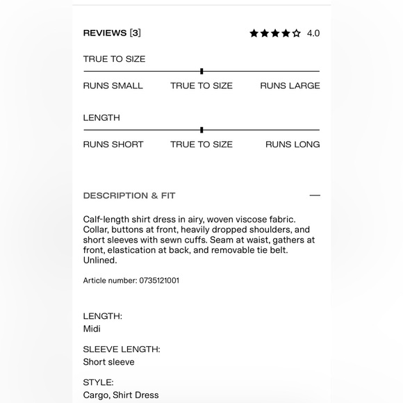 H&M long black shirt dress with tie belt - Picture 9 of 15